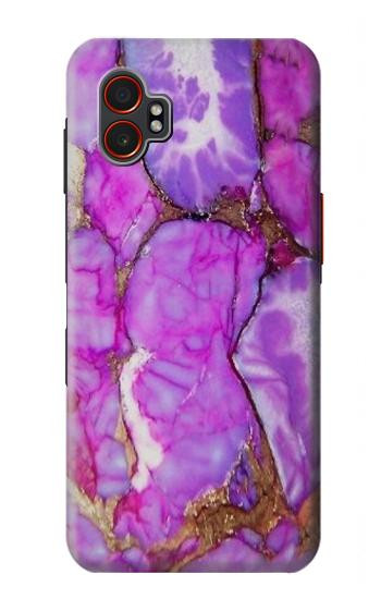 S2907 パープルターコイズ宝石グラフィックプリント Purple Turquoise Stone Samsung Galaxy XCover7 Pro バックケース、フリップケース・カバー