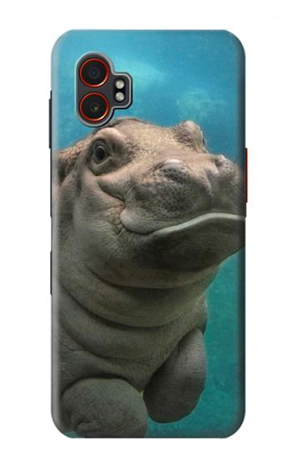 S3871 かわいい赤ちゃんカバ カバ Cute Baby Hippo Hippopotamus Samsung Galaxy XCover7 Pro バックケース、フリップケース・カバー