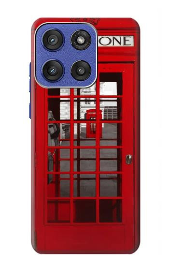 S0058 ロンドン〔イギリス〕の赤い電話ボックス Classic British Red Telephone Box Motorola Moto G Stylus 5G (2025), Edge 60 Stylus バックケース、フリップケース・カバー