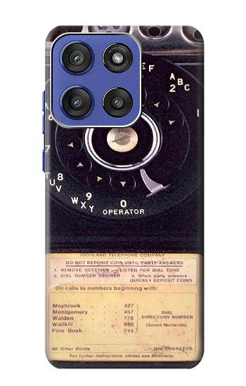 S0086 ヴィンテージ 公衆電話 Payphone Vintage Motorola Moto G Stylus 5G (2025,2026), Edge 60 Stylus バックケース、フリップケース・カバー