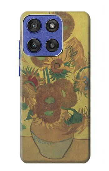 S0214 フィンセント・ファン・ゴッホ 15本のひまわり Van Gogh Vase Fifteen Sunflowers Motorola Moto G Stylus 5G (2025), Edge 60 Stylus バックケース、フリップケース・カバー