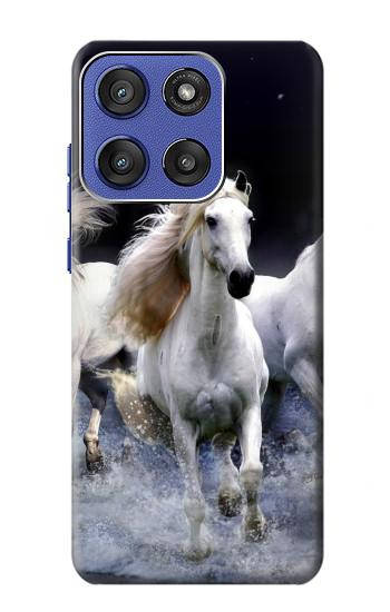 S0246 白馬 White Horse Motorola Moto G Stylus 5G (2025), Edge 60 Stylus バックケース、フリップケース・カバー