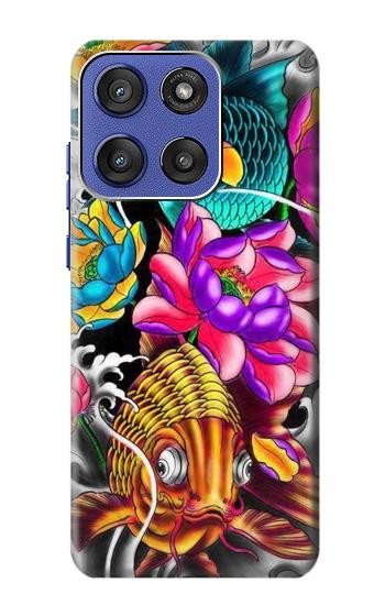 S1630 魚日本タトゥー Fish Japanese Oriental Tattoo Motorola Moto G Stylus 5G (2025,2026), Edge 60 Stylus バックケース、フリップケース・カバー