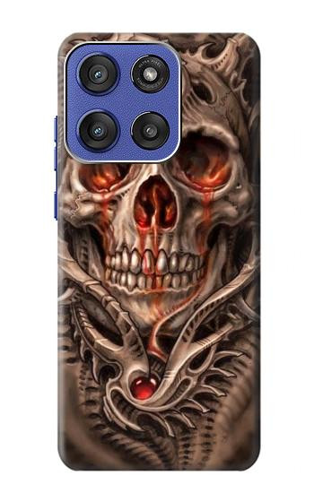 S1675 頭蓋骨の血のタトゥー Skull Blood Tattoo Motorola Moto G Stylus 5G (2025), Edge 60 Stylus バックケース、フリップケース・カバー