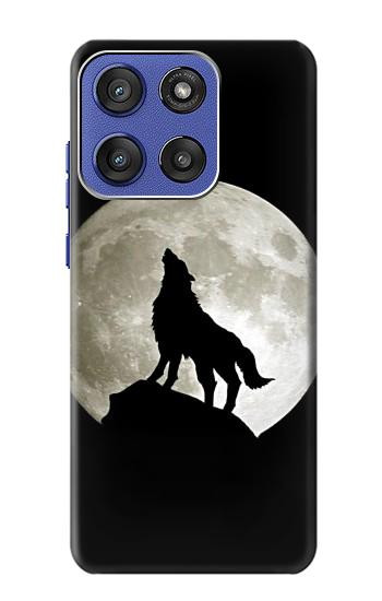 S1981 オオカミは 月にハウリング Wolf Howling at The Moon Motorola Moto G Stylus 5G (2025), Edge 60 Stylus バックケース、フリップケース・カバー