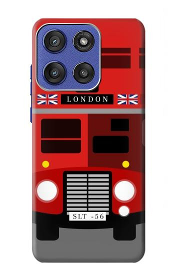 S2058 英国のダブルデッカーバスミニマリスト England British Double Decker Bus Minimalist Motorola Moto G Stylus 5G (2025), Edge 60 Stylus バックケース、フリップケース・カバー