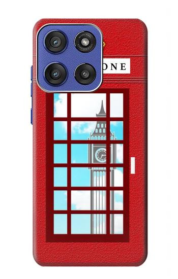 S2059 イングランドクラシック英国の電話ボックスミニマリスト England Classic British Telephone Box Minimalist Motorola Moto G Stylus 5G (2025), Edge 60 Stylus バックケース、フリップケース・カバー