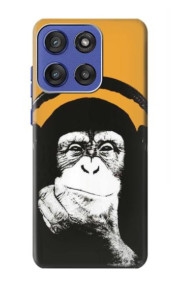 S2324 ヘッドフォンポップミュージックと面白い猿 Funny Monkey with Headphone Pop Music Motorola Moto G Stylus 5G (2025,2026), Edge 60 Stylus バックケース、フリップケース・カバー