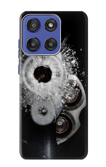 S2387 銃 弾丸 穴ガラス Gun Bullet Hole Glass Motorola Moto G Stylus 5G (2025,2026), Edge 60 Stylus バックケース、フリップケース・カバー