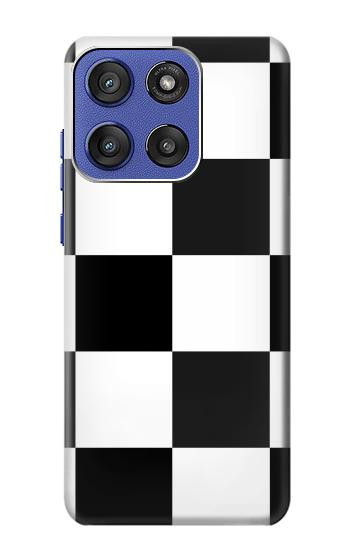 S2492 黒と白のチェッカーボード Black and White Check Motorola Moto G Stylus 5G (2025,2026), Edge 60 Stylus バックケース、フリップケース・カバー