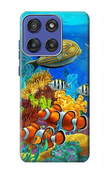 S2568 海と魚とサンゴ Sea Seabed Fish Corals Underwater Ocean Motorola Moto G Stylus 5G (2025), Edge 60 Stylus バックケース、フリップケース・カバー