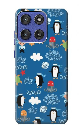 S2572 マリンペンギン柄 Marine Penguin Pattern Motorola Moto G Stylus 5G (2025,2026), Edge 60 Stylus バックケース、フリップケース・カバー