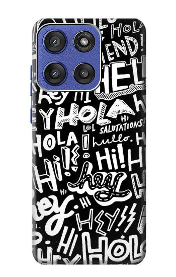 S2744 こんにちはこんにちはねえアートパターン Hey Hi Hello Art Pattern Motorola Moto G Stylus 5G (2025,2026), Edge 60 Stylus バックケース、フリップケース・カバー