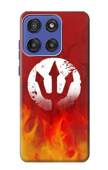 S2803 火災レッドデビル槍シンボル Fire Red Devil Spear Symbol Motorola Moto G Stylus 5G (2025), Edge 60 Stylus バックケース、フリップケース・カバー