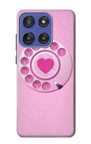S2847 ピンクロータリー電話 Pink Retro Rotary Phone Motorola Moto G Stylus 5G (2025,2026), Edge 60 Stylus バックケース、フリップケース・カバー