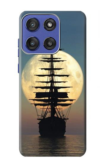 S2897 海賊船 ムーン・ナイト Pirate Ship Moon Night Motorola Moto G Stylus 5G (2025,2026), Edge 60 Stylus バックケース、フリップケース・カバー
