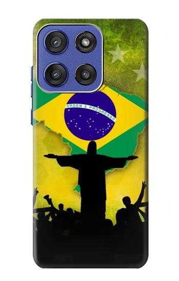 S2981 ブラジルサッカー Brazil Football Soccer Map Flag Motorola Moto G Stylus 5G (2025,2026), Edge 60 Stylus バックケース、フリップケース・カバー