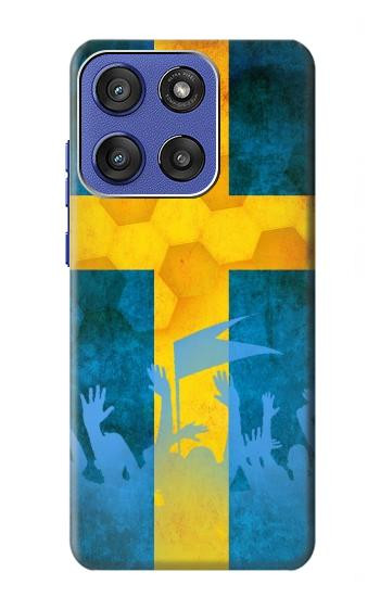 S2990 スウェーデンサッカー Sweden Football Soccer Flag Motorola Moto G Stylus 5G (2025,2026), Edge 60 Stylus バックケース、フリップケース・カバー