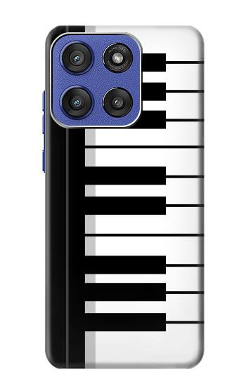 S3078 黒と白のピアノキーボード Black and White Piano Keyboard Motorola Moto G Stylus 5G (2025), Edge 60 Stylus バックケース、フリップケース・カバー