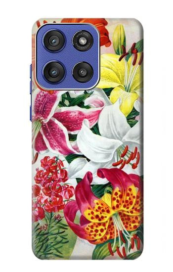 S3205 レトロ花 Retro Art Flowers Motorola Moto G Stylus 5G (2025,2026), Edge 60 Stylus バックケース、フリップケース・カバー