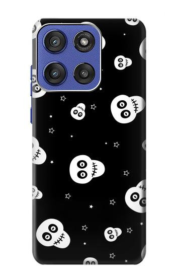S3261 スマイルスカルハロウィーンのパターン Smile Skull Halloween Pattern Motorola Moto G Stylus 5G (2025), Edge 60 Stylus バックケース、フリップケース・カバー