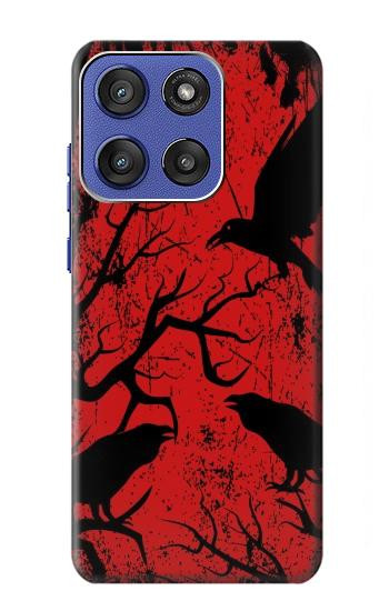 S3325 カラス黒い血の木 Crow Black Blood Tree Motorola Moto G Stylus 5G (2025,2026), Edge 60 Stylus バックケース、フリップケース・カバー