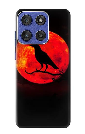 S3328 カラス赤い月 Crow Red Moon Motorola Moto G Stylus 5G (2025,2026), Edge 60 Stylus バックケース、フリップケース・カバー