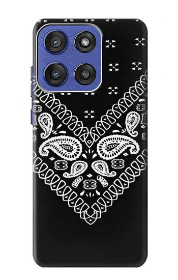 S3363 黒バンダナ Bandana Black Pattern Motorola Moto G Stylus 5G (2025,2026), Edge 60 Stylus バックケース、フリップケース・カバー