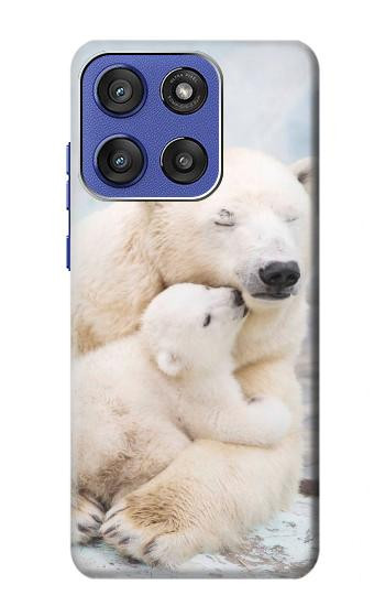 S3373 シロクマ抱擁家族 Polar Bear Hug Family Motorola Moto G Stylus 5G (2025), Edge 60 Stylus バックケース、フリップケース・カバー