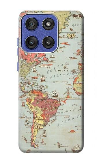 S3418 ヴィンテージの世界地図 Vintage World Map Motorola Moto G Stylus 5G (2025,2026), Edge 60 Stylus バックケース、フリップケース・カバー