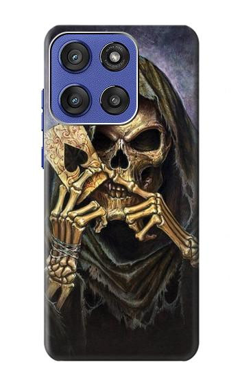 S3594 死神ポーカー Grim Reaper Wins Poker Motorola Moto G Stylus 5G (2025), Edge 60 Stylus バックケース、フリップケース・カバー