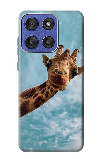 S3680 かわいいスマイルキリン Cute Smile Giraffe Motorola Moto G Stylus 5G (2025), Edge 60 Stylus バックケース、フリップケース・カバー