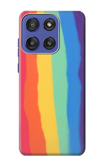 S3799 かわいい縦水彩レインボー Cute Vertical Watercolor Rainbow Motorola Moto G Stylus 5G (2025), Edge 60 Stylus バックケース、フリップケース・カバー