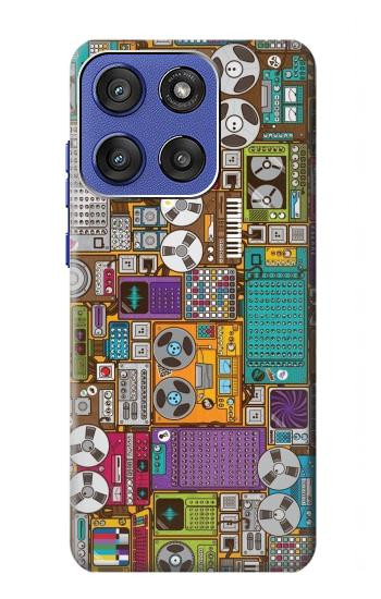 S3879 レトロな音楽の落書き Retro Music Doodle Motorola Moto G Stylus 5G (2025), Edge 60 Stylus バックケース、フリップケース・カバー