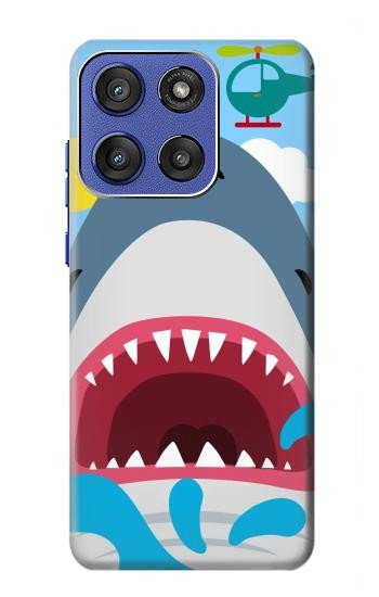 S3947 サメのヘリコプターの漫画 Shark Helicopter Cartoon Motorola Moto G Stylus 5G (2025,2026), Edge 60 Stylus バックケース、フリップケース・カバー