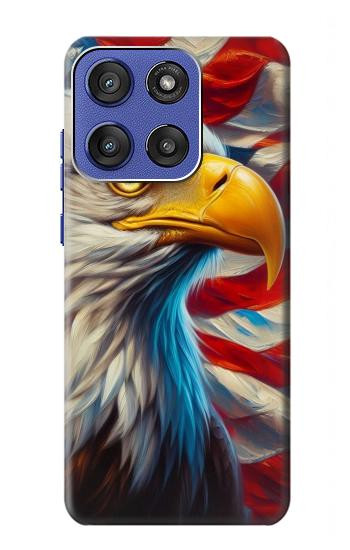 S3967 ハクトウワシのアメリカ国旗 Bald Eagle American Flag Motorola Moto G Stylus 5G (2025), Edge 60 Stylus バックケース、フリップケース・カバー