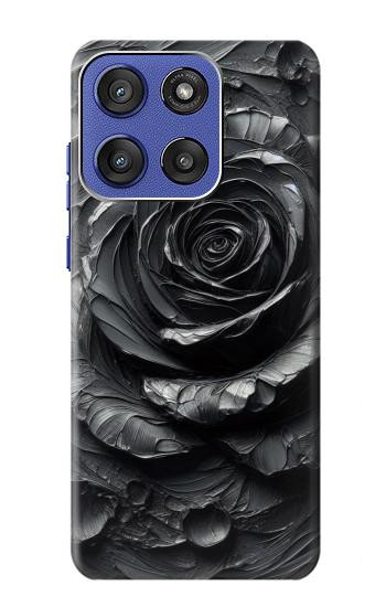 S3969 黒いバラの力強い筆遣い Black Rose Hard Brush Stroke Motorola Moto G Stylus 5G (2025,2026), Edge 60 Stylus バックケース、フリップケース・カバー