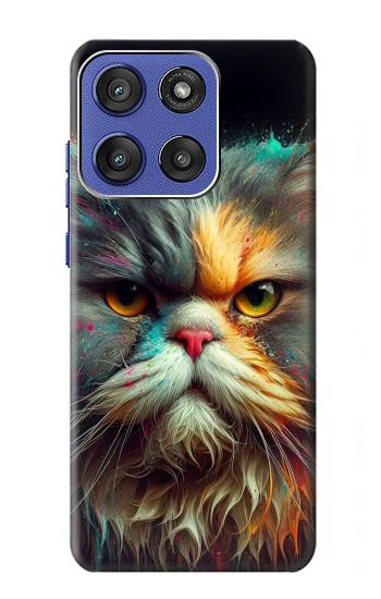 S3971 色を塗った猫 Cat Painted Color Motorola Moto G Stylus 5G (2025,2026), Edge 60 Stylus バックケース、フリップケース・カバー