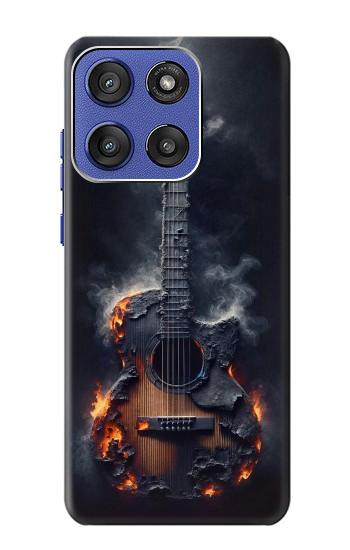 S3972 焦げたアコースティックギターのグラフィック Burned Acoustic Guitar Graphic Motorola Moto G Stylus 5G (2025), Edge 60 Stylus バックケース、フリップケース・カバー