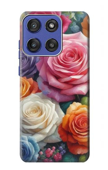 S3975 カラフルなバラの絵 Colorful Roses Painting Motorola Moto G Stylus 5G (2025), Edge 60 Stylus バックケース、フリップケース・カバー