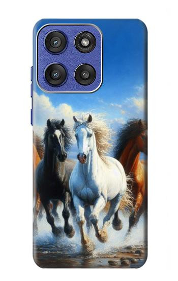 S3996 走る馬 Horse Running Motorola Moto G Stylus 5G (2025,2026), Edge 60 Stylus バックケース、フリップケース・カバー