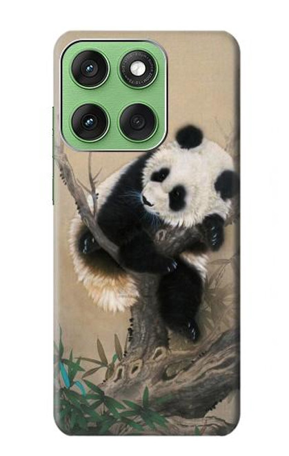 S2210 パンダふわふわアートの絵画 Panda Fluffy Art Painting Motorola Edge 60 バックケース、フリップケース・カバー