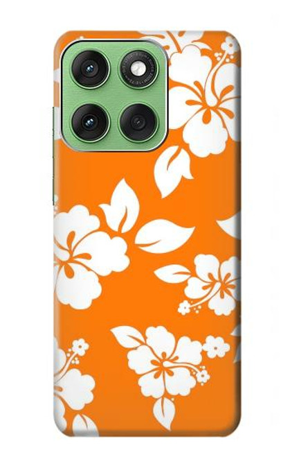 S2245 ハワイのハイビスカスオレンジ柄 Hawaiian Hibiscus Orange Pattern Motorola Edge 60 バックケース、フリップケース・カバー
