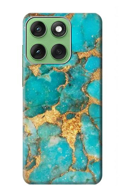 S2906 アクアターコイズ宝石グラフィックプリント Aqua Turquoise Stone Motorola Edge 60 バックケース、フリップケース・カバー