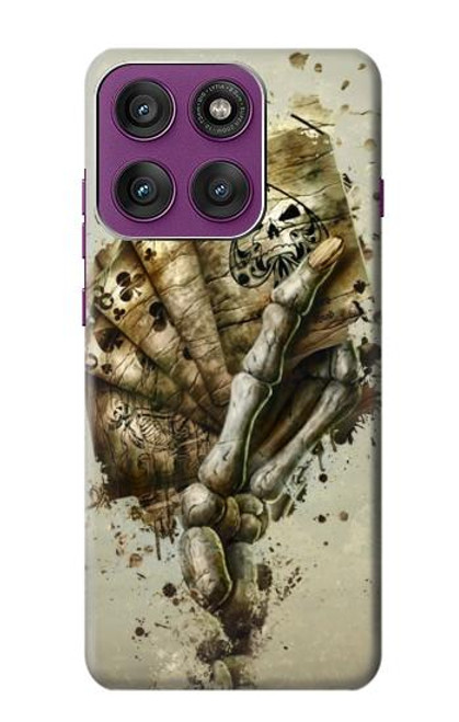 S0550 スカルカードポーカー Skull Card Poker Motorola Edge 60 Pro バックケース、フリップケース・カバー