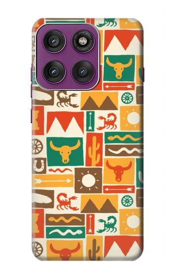 S1873 ウェスタンパターン Western Pattern Motorola Edge 60 Pro バックケース、フリップケース・カバー