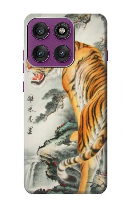 S1934 虎絵画 Tiger Painting Motorola Edge 60 Pro バックケース、フリップケース・カバー