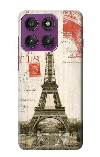 S2108 エッフェル塔パリポストカード Eiffel Tower Paris Postcard Motorola Edge 60 Pro バックケース、フリップケース・カバー