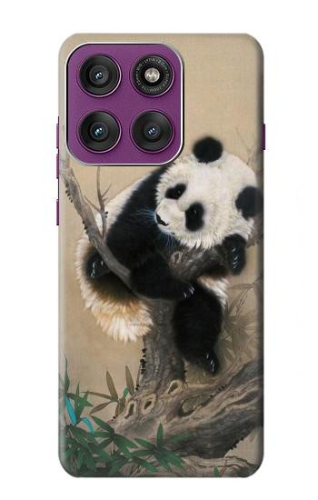 S2210 パンダふわふわアートの絵画 Panda Fluffy Art Painting Motorola Edge 60 Pro バックケース、フリップケース・カバー