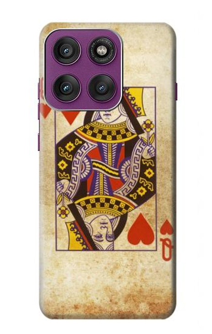 S2833 ポーカーカード ハートの女王 Poker Card Queen Hearts Motorola Edge 60 Pro バックケース、フリップケース・カバー